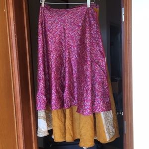 Authentic silk sari skirt or dress
